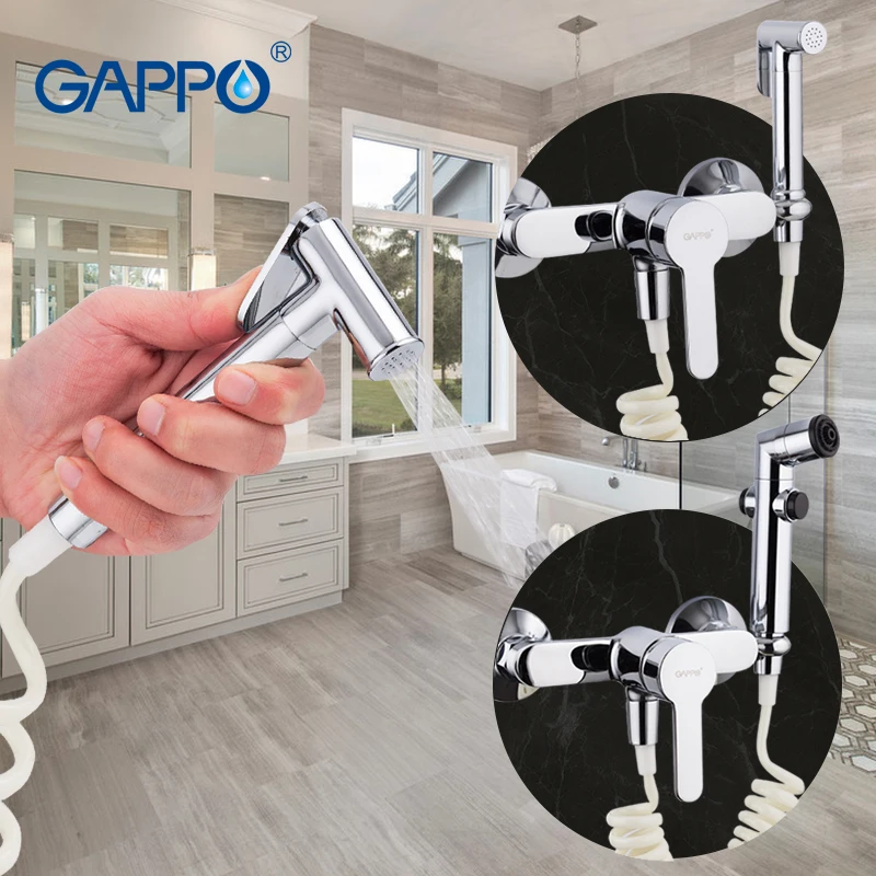 GAPPO Bathroom Woman Washing Faucet Wall Mounted Brass Toilet Bidet Spray Shower Double Gear Water Pressure Adjustment Tap Mixer