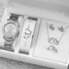 Fashion Women Stainless Steel  Silver Color Quartz Watch & Heart-shaped Jewelry Set 1
