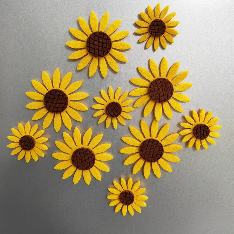 Magnetic Fridge Magnets Magnetic Fridge Stickers 5pcs Sunflower Design Fridge Magnets Refrigerator Home Decoration Arts DIY Kitchen Accessory Floral Magnetic Stickers