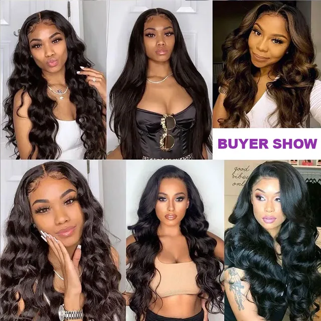 30 Inch Transparent Lace Closure Front Wig Body Wave Lace Frontal Human Hair Wigs Brazilian Water Wavy 4x4 Lace Closure Wig 180% 5