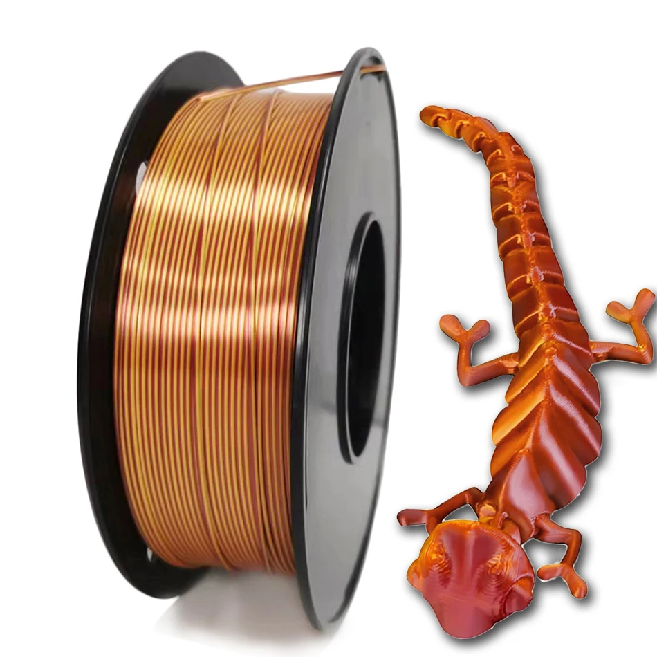듀얼 컬러 필라멘트 PLA 1kg 3D 투톤 필라멘트 실크 PLA 3D 인쇄용 Duotone PLA 1.75mm Plasctic 소재 PLA 필라멘트