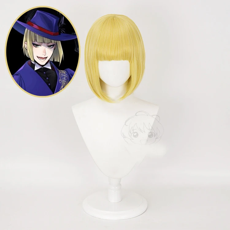 Rook Hunt Parrucca Cosplay Attorcigliata Paese Delle Meraviglie Cosplay Uomo Parrucca Corta Gialla Cosplay Anime Parrucche Cosplay Parrucche Sintetich