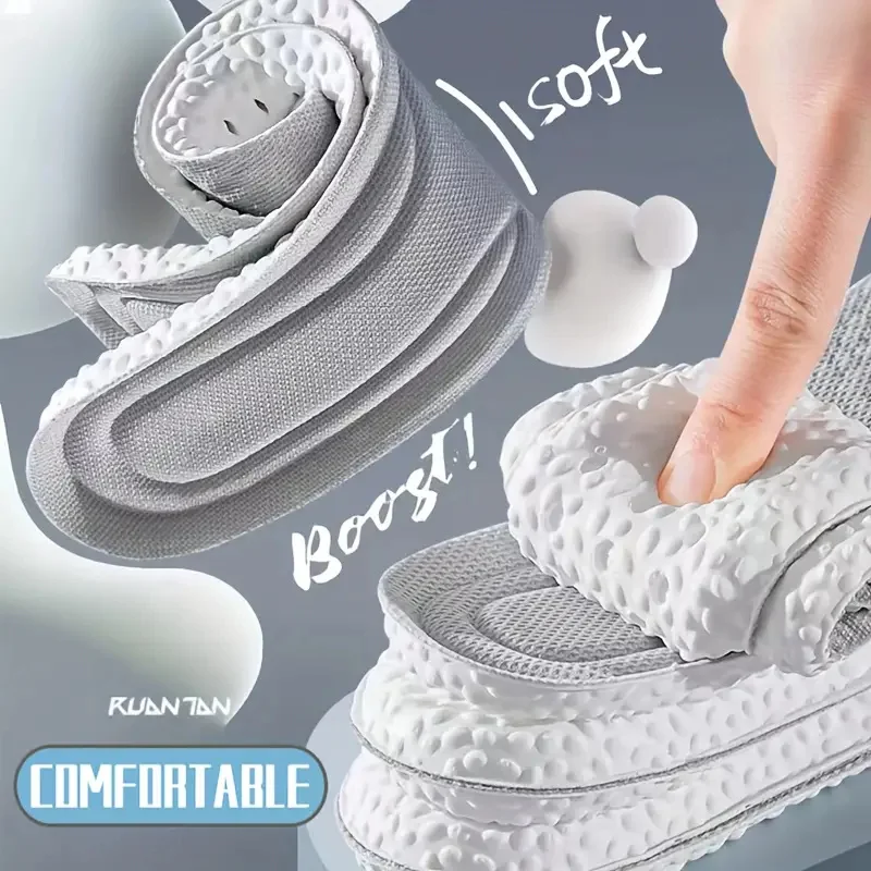 1 Pair 4D High Elasticity Unisex Sports Insoles-Breathable, Comfortable For All Seasons-Essential For Sports, Running