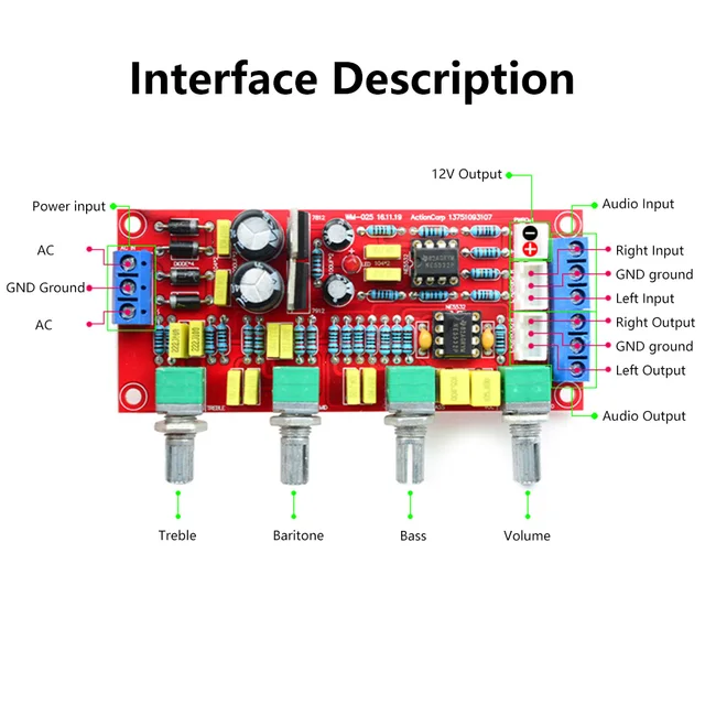 NE5532 PREAMPLIFICATORE POTENZIOMETRO Controllo Volume Scheda Tono Modulo 404765201269
