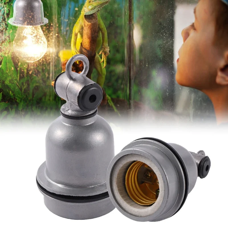 E27 Pet Heating Lamp Holder Waterproof Heating Lamp Holder Ceramic Socket With Switch Reptile Lighting Accessories For Lizards