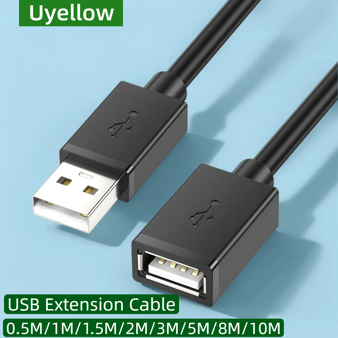 Premium USB 2.0 Extension Cable – Male to Female Connector, Various Lengths