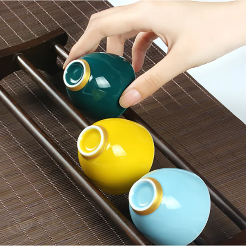 50 ML Creative Colorful Porcelian Teacup Chinese Ceramic Tea Cup Bowl Kung Fu Da Hong Pao Oolong Teaware Ceremony Master Cup