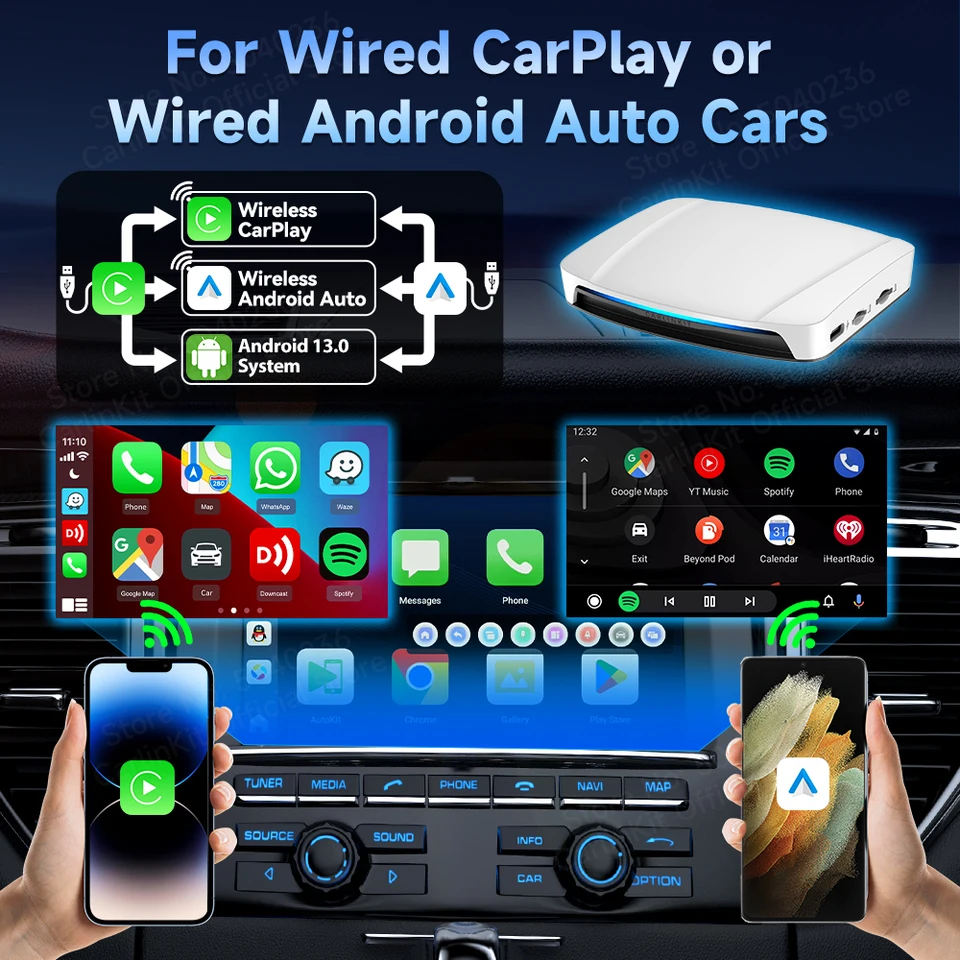 CarlinKit CarPlay AI Box 新品　Android 2024 新型 Carlinkit 8G+128G スマート CarPlay Ai ボックス Android