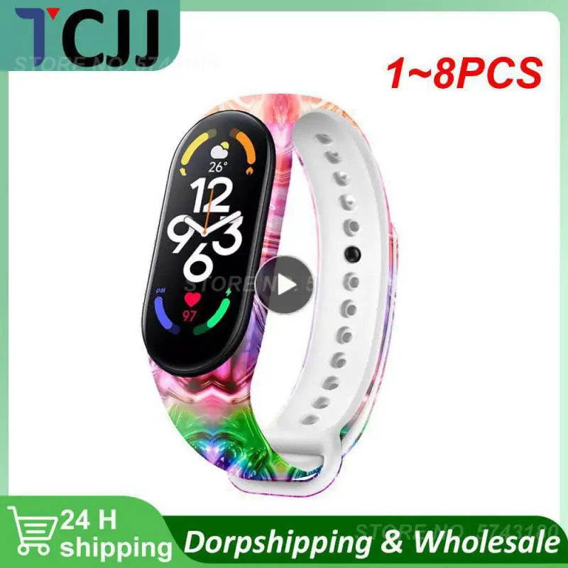 

Ремешок сменный для Xiaomi Band 7 6 5, браслет для Mi Band 5 6, аксессуары для наручных часов, 1 ~ 8 шт.