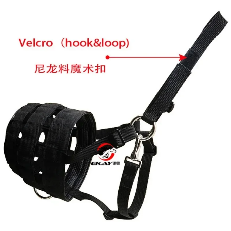 Nylon Horse muzzle With Adjustable Horse Halter Collar Overeating Prevention Harness Horse Cribbing Stall Chewing 4