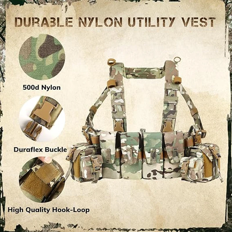 VOTAGOO タクティカル チェスト リグ 5.56/7.62 マガジン ポーチ