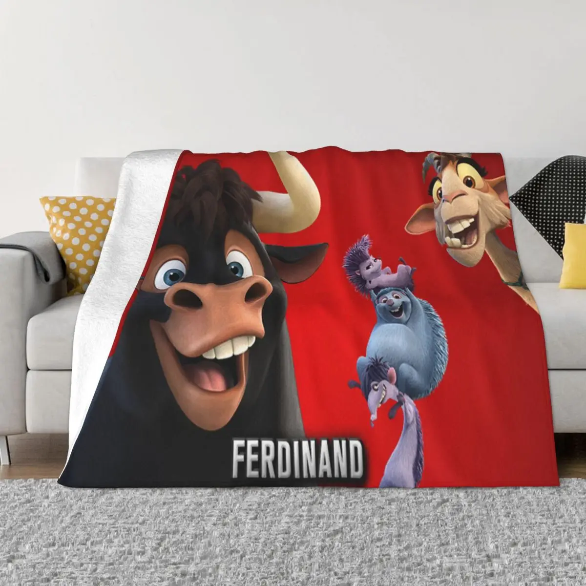 

Милый мультяшный плед Ferdinand, покрывало для дивана, Фланелевое летнее теплое покрывало с животными для кровати, дивана, плюшевое тонкое покрывало