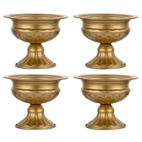 HOT SALE Metal Elegant Wedding Centerpieces Vase For Wedding Party Decoration,Trumpet Vase For Anniversary Ceremony(Golden,4 PCS 1
