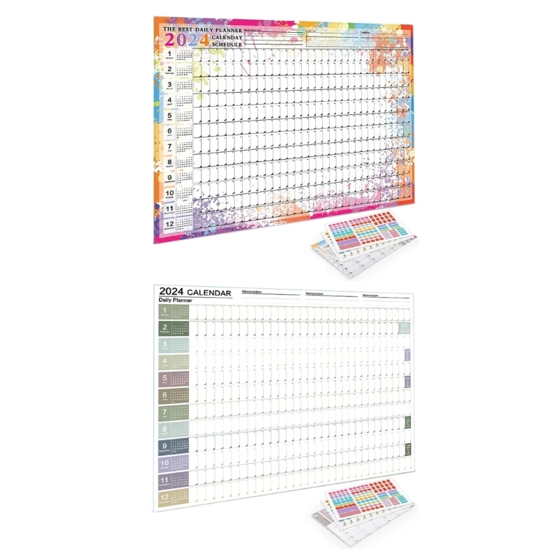 Wall Calendar Year Planner 2024 in Poster Size 14 Months - Landscape Format - Wall Planner, Year Calendar, Poster Calend