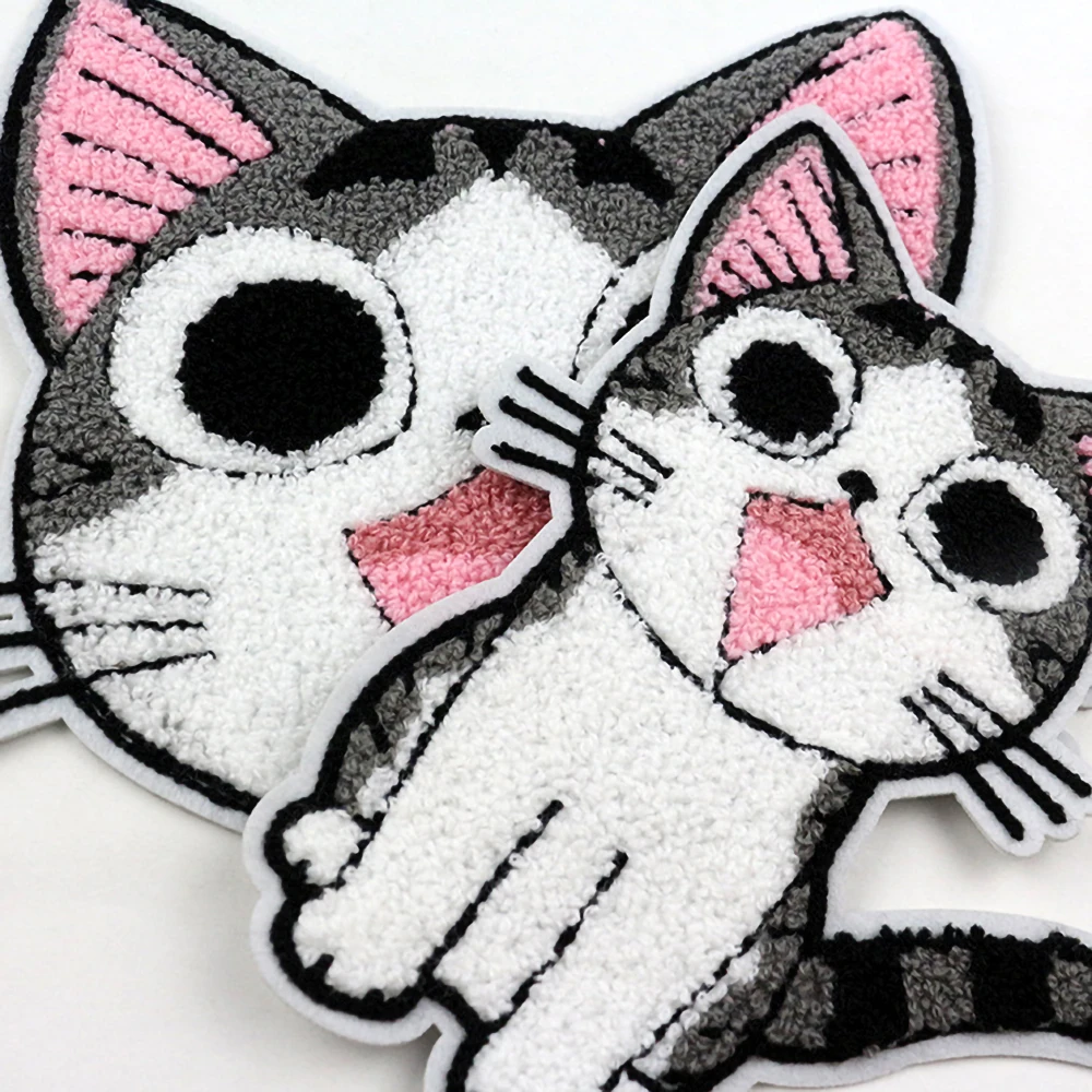 Description Picture 5 of itemFashion Cartoon Large Towel Embroidery Patch Cat Clothing Accessories Clothing Diy Decorative Cloth Applique