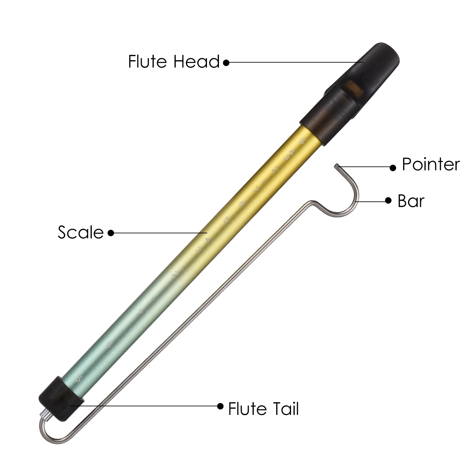 C key flute Metal Slide Whistle Scale Sliding Flute with Steel Sliding Rod Musical Instrument Toy for Children Kazoo Flute for Parent-Child