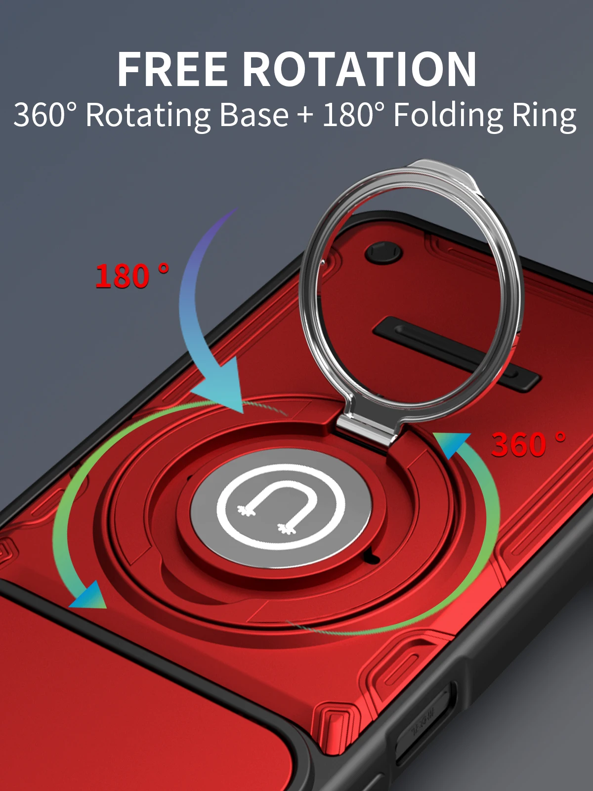 360° Rotating Magnetic Ring Holder Phone Case with Magsafe Protective Cover