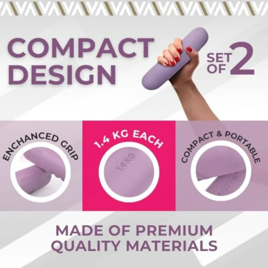 Premium dumbbells - 3 lb Weights for Women Set of 2 - weights for women at home - small weights for yoga - hand weights sets for