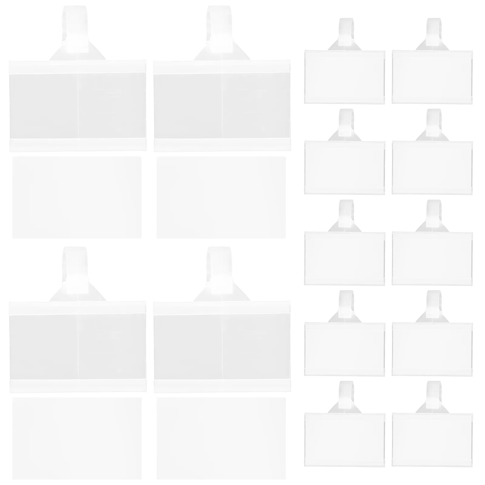 

100 Sets Transparent Product Price Tag Base Supermarket Display Card Stand Signage Wear-resistant Holder Plastic