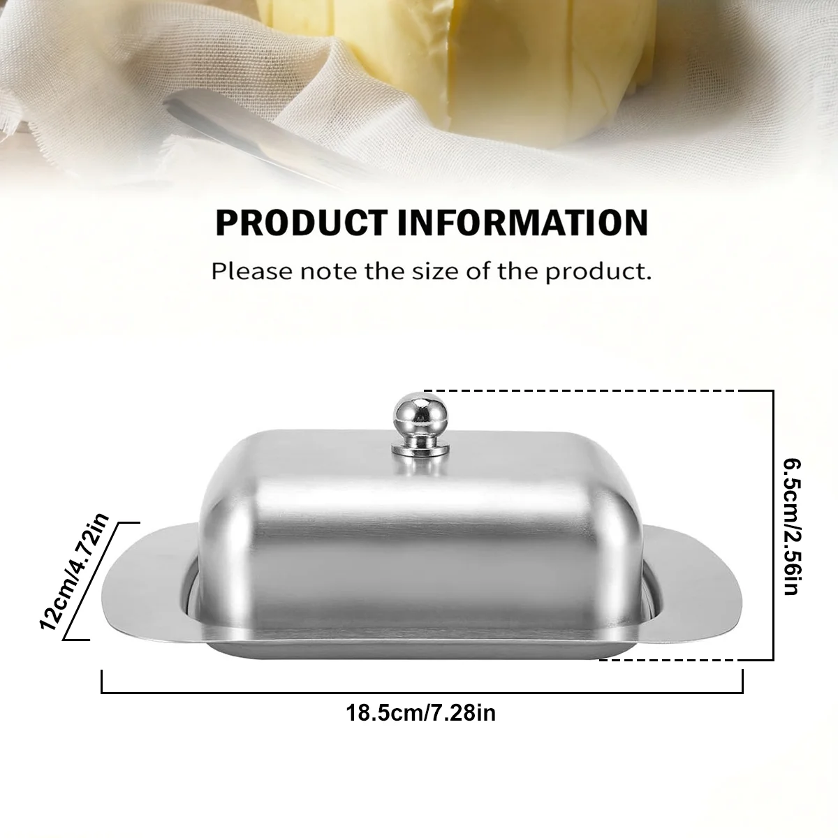 Butter Dish Stainless Steel Butter Dish with Lid Solid Cheese/Butter Container Cheese Storage Box Ideal Kee butter storage box