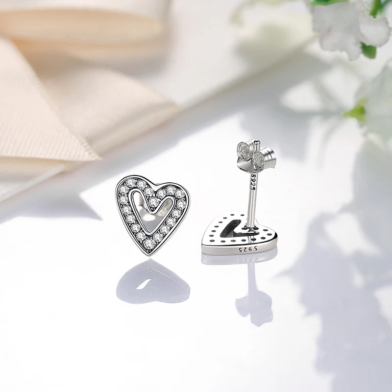 Original 925 Sterling Silver Earrings 2025 Crystal Love