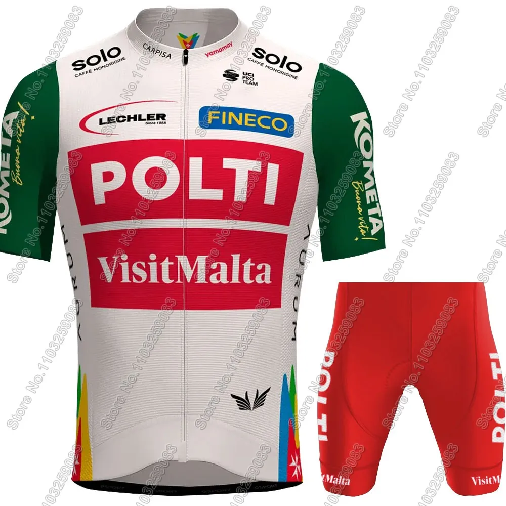 Team Polti Visitmalta 2025 Cycling Jersey Set Mens Italy Kometa Clothing Road Bike Suit Mountain Bicycle Shirt Bib Shorts MTB 6