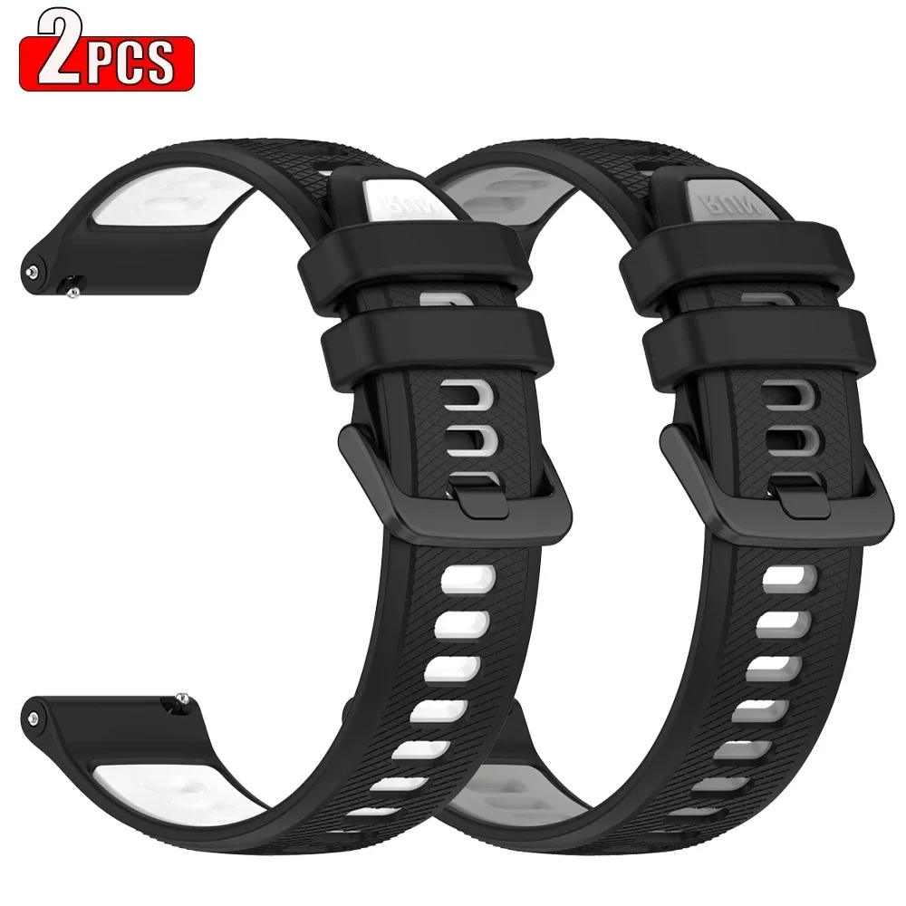 Two-Tone Silicone Sport Watch Strap - Premium Adjustable Bracelet Belt
