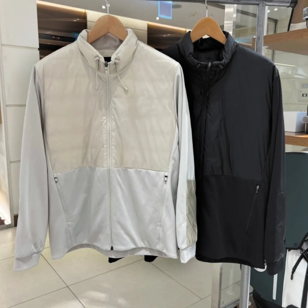 2026 가을/겨울 신상품 골프 남성용 다운 긴팔 재킷 스탠드 칼라 지퍼 가디건 따뜻하고 편안하며 다용도 스타일