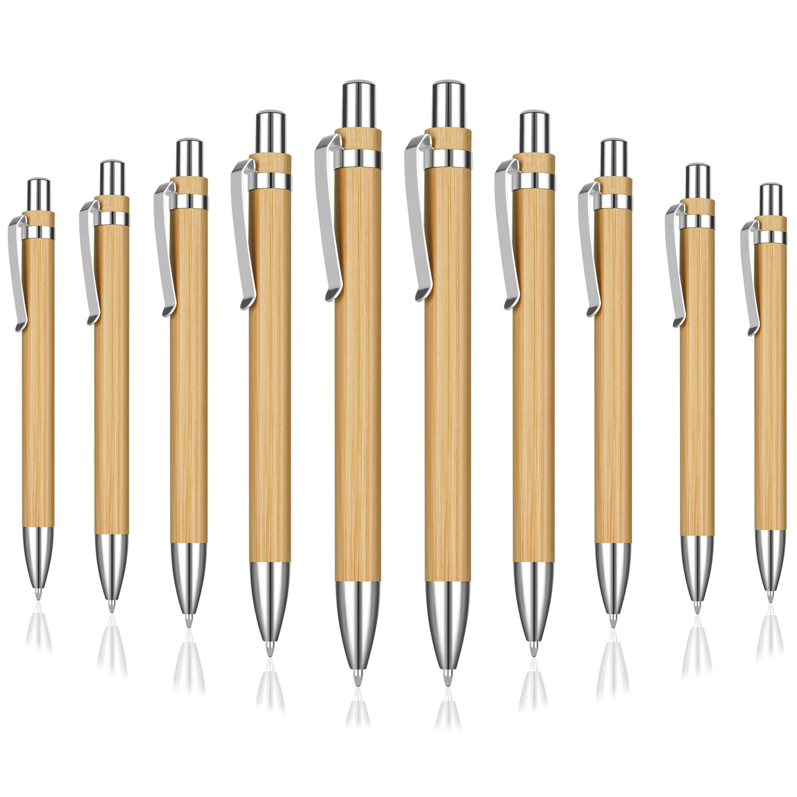 

60Pcs Bamboo Wood Ballpoint Pen 1.0mm Bullet Tip Business Signature Ball Pen Office School Wrting Stationery