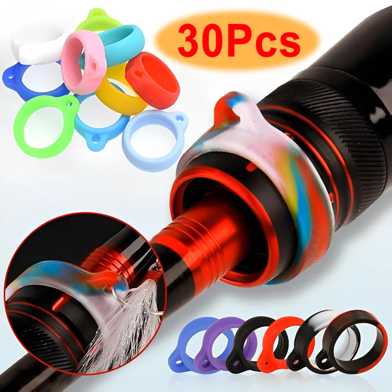 

30Pcs/set Silicone Anti-Slip Ring Rubber Pipe Protector Case Ring Multicolor Anti-lost High Elastic Hanging Rings Accessories