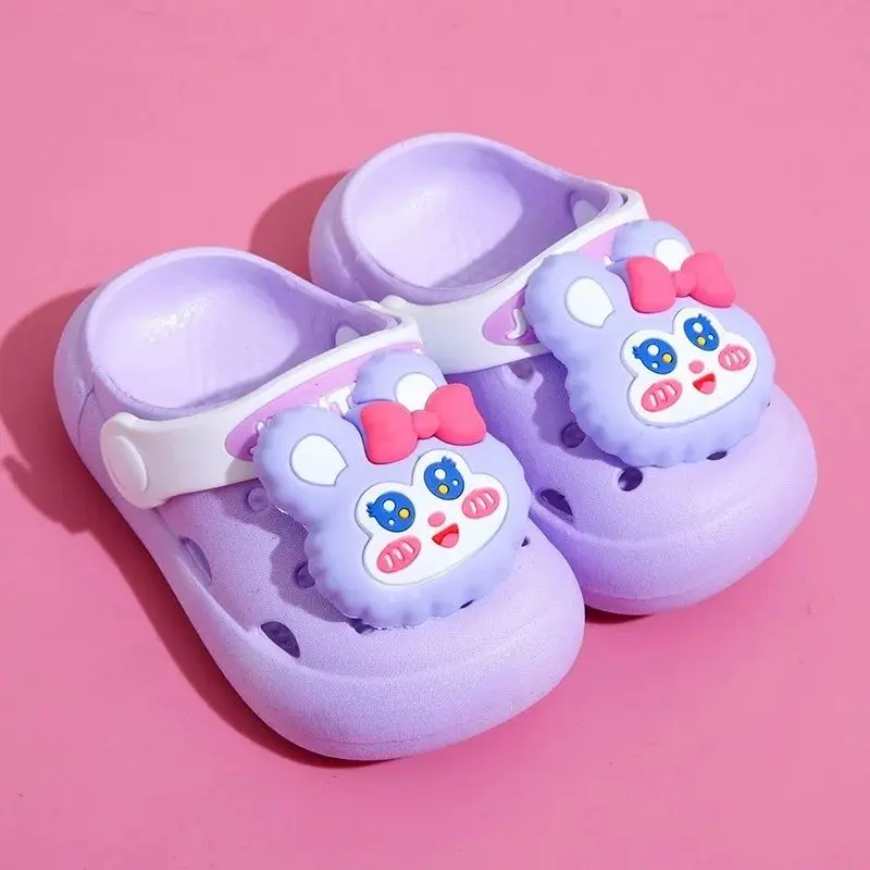 Baby Hole Slippers Kids Three-dimensional Cartoon Pattern Shoes Children Beach Sandals Soft Bottom Girls Boys Indoor Footwear