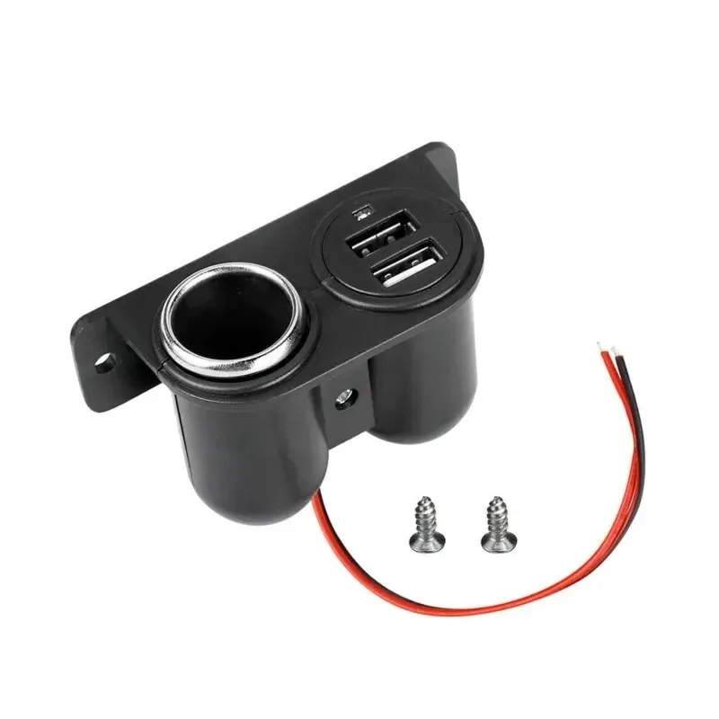 Car Cigarette Lighter USB Dual Power Outlet 12v usb charger Socket Plug Adapter interior replacement part  Car Accessories