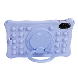 Premium Soft Bubble Silicone Tablet Case with Stand and Shoulder Strap - Protective Cover for Honor Pad X8 Pro (Purple No strap)
