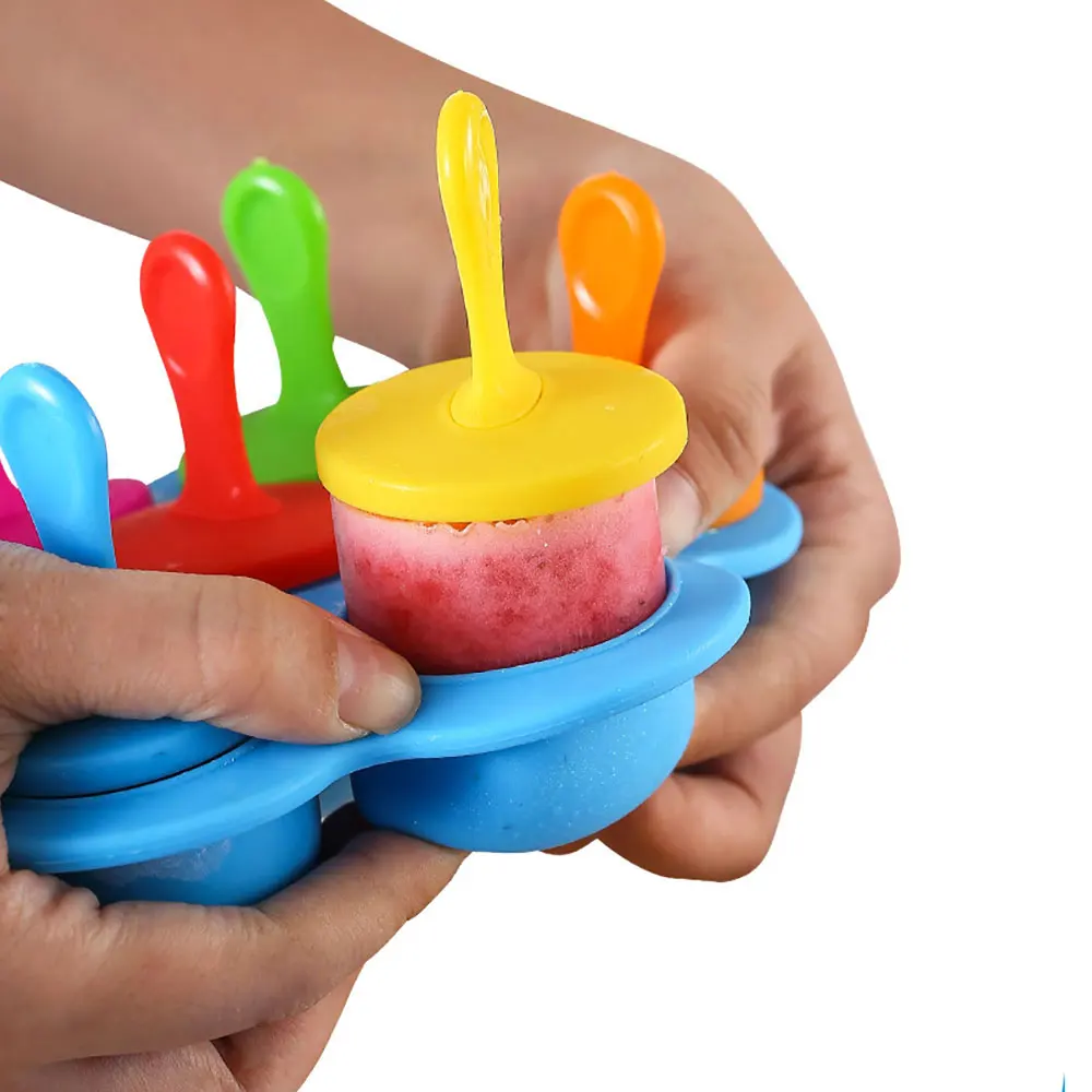 Silicone Ice Cream Pop Maker - Portable DIY Popsicle Mould for Baby Food & Fruit Shakes