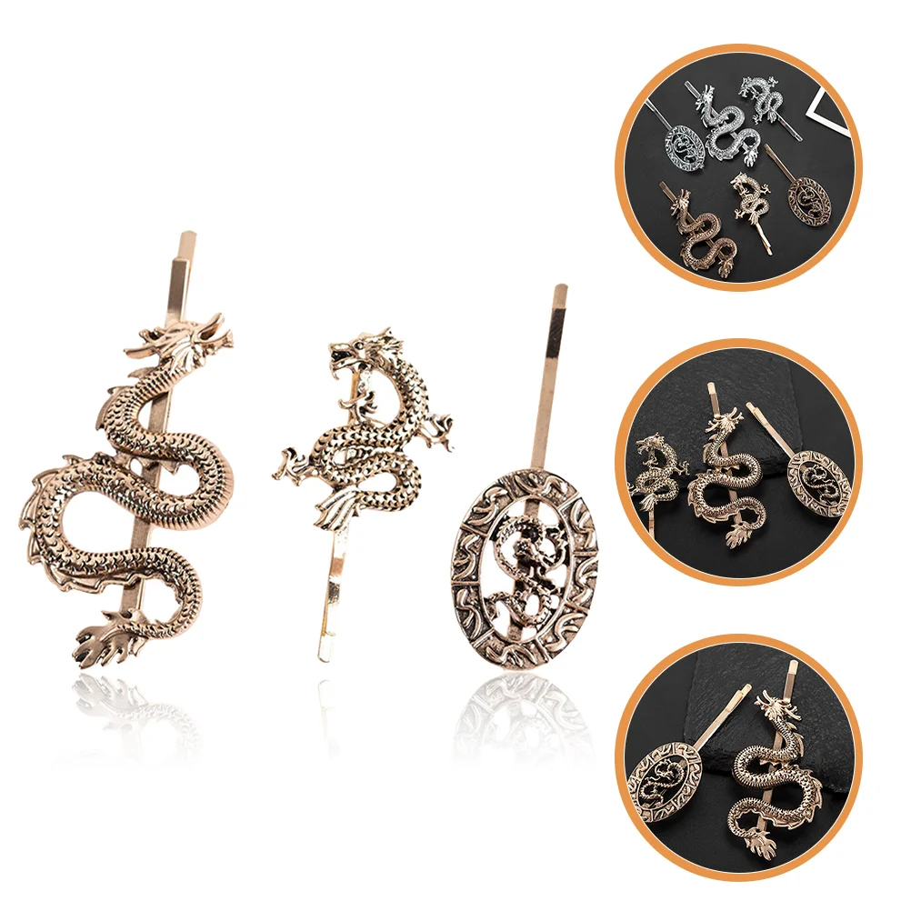 

6pcs Dragon Hair Clip Retro Punk Hairpins Metal Bobby Pin Hair Accessories