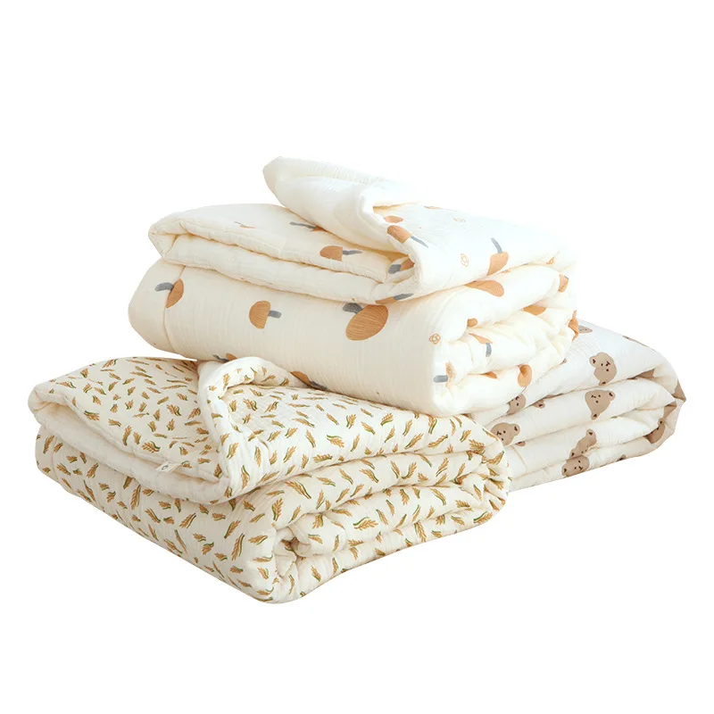 Winter Quilt for Baby Crib Soft Infant Bedding Muslin Baby Comforter Thick Blanket Kindergarten Children's Bed Quilts 110X130cm