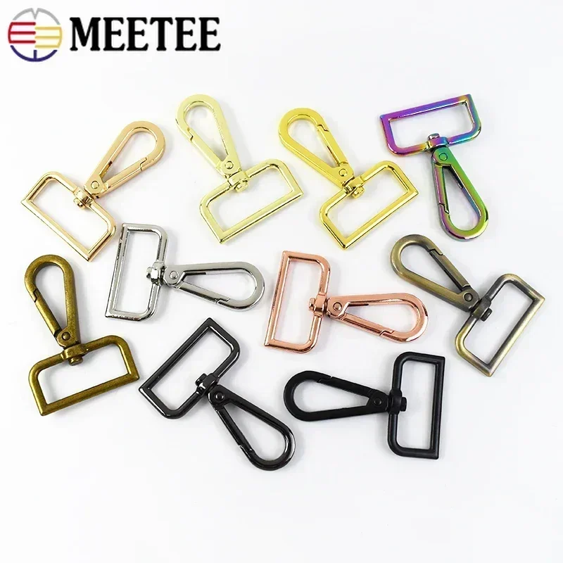 5/10Pcs Meetee 16-50mm 금속 버클 가방 스트랩 걸이 수화물 개 목걸이 회전 Clasps 트리거 클립 스냅 후크 DIY 공예