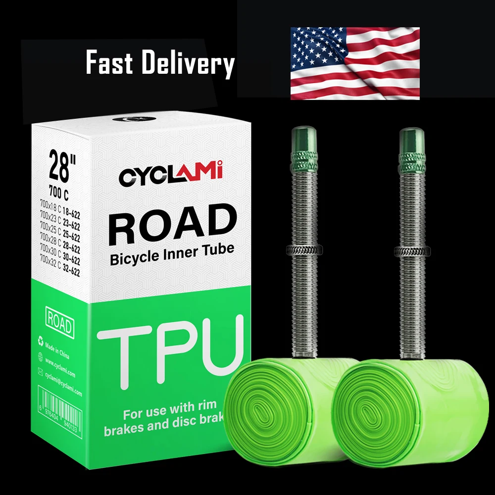 thumbnail image 2 of 2-Pack CYCLAMI TPU Inner Tube MTB 26'', Ultralight 65g Mountain Bike Tube Compatible With 26 X 1.9/2.0/2.1/2.2/2.3/2.4/2.5 Metal Presta Valve 45mm (with A Multi-Functional Tire Pry Bar 2 of 12