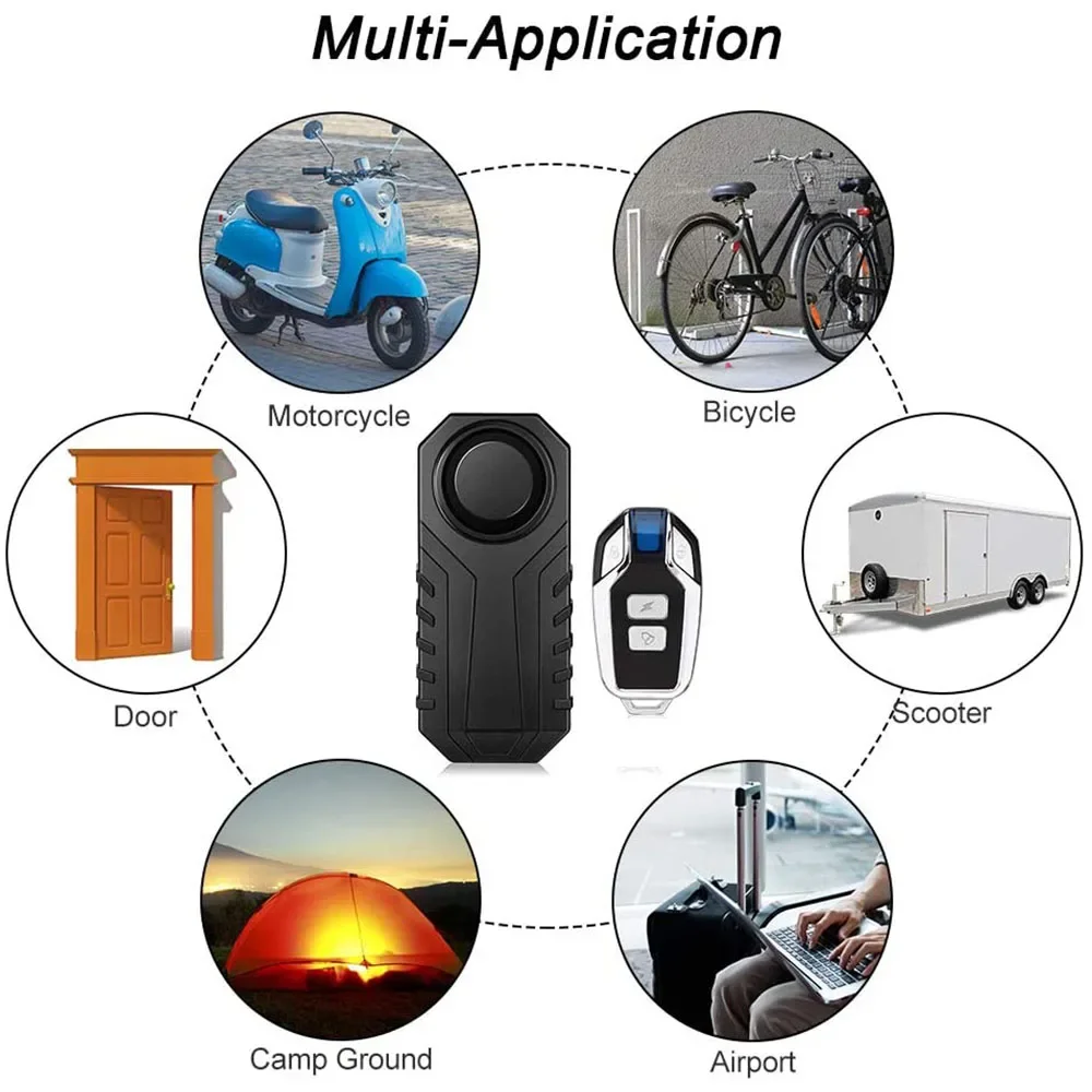 High-Decibel Wireless Bicycle Security Alarm with Remote Control & Waterproof Design