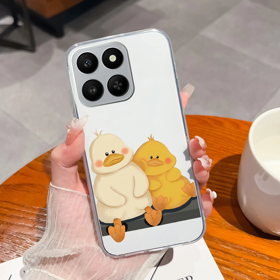 Cute Panda Cartoon Pattern Transparent Soft TPU Silicone Phone Case - Lightweight Bumper