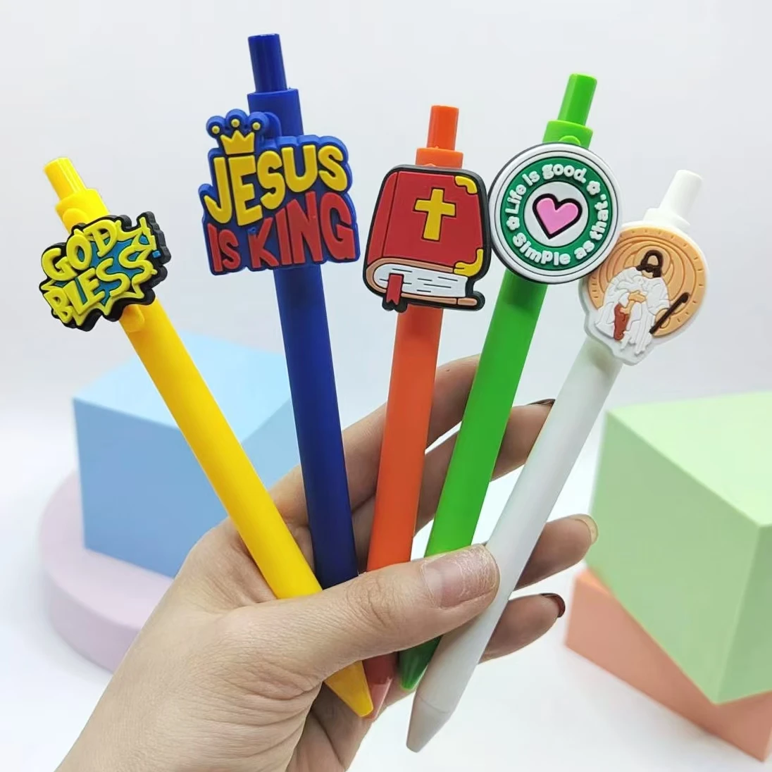 10PCS religious modeling patch pen, religious belief theme gender-neutral pen, personalized writing gift pen, ballpoint pen rand 3