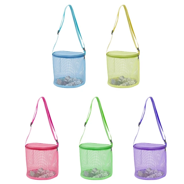 Colorful Storage Mesh Bag for Beach Toy Collection Outdoor Sand Play Toy Bath Shoulder Bag Kids Girls Beach Accessories 1