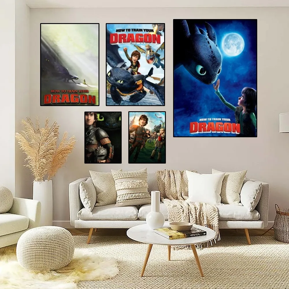 H-How To Train Your D-Dragon Poster Home Room Decor Estetica Art Wall Painting Stickers