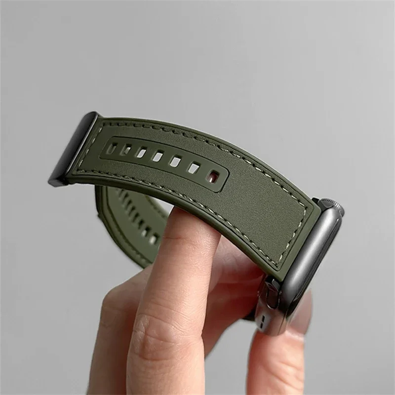 Retro Matte Silicone Strap For Apple Watch Band Ultra 2 49mm 44 45 42 41 42mm Magnetic Watchband iwatch Serise 5 6 7 8 9 4 3 Man