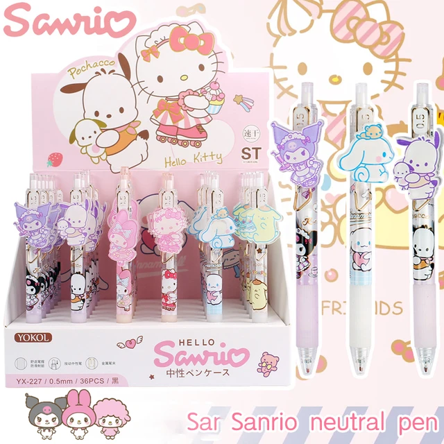 6Pcs Kuromi Neutral Pen Hello Kittys Y2K Sanrio Cinnamoroll Kawaii Anime  Cute Student Study Writing Pen Stationery Set Toys - AliExpress