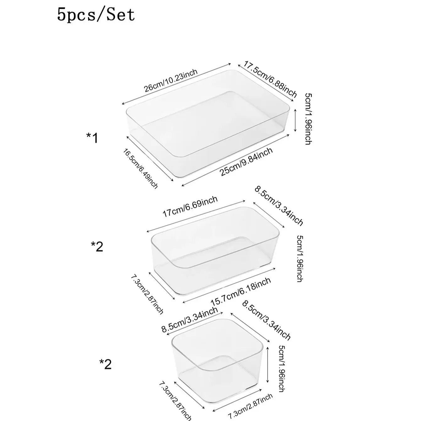 5pcs/Set Storage Drawer Storage Box Kitchen Bathroom Storage Trays Sundries Jewellery Holder Make Up Organizer Box Closet Cover