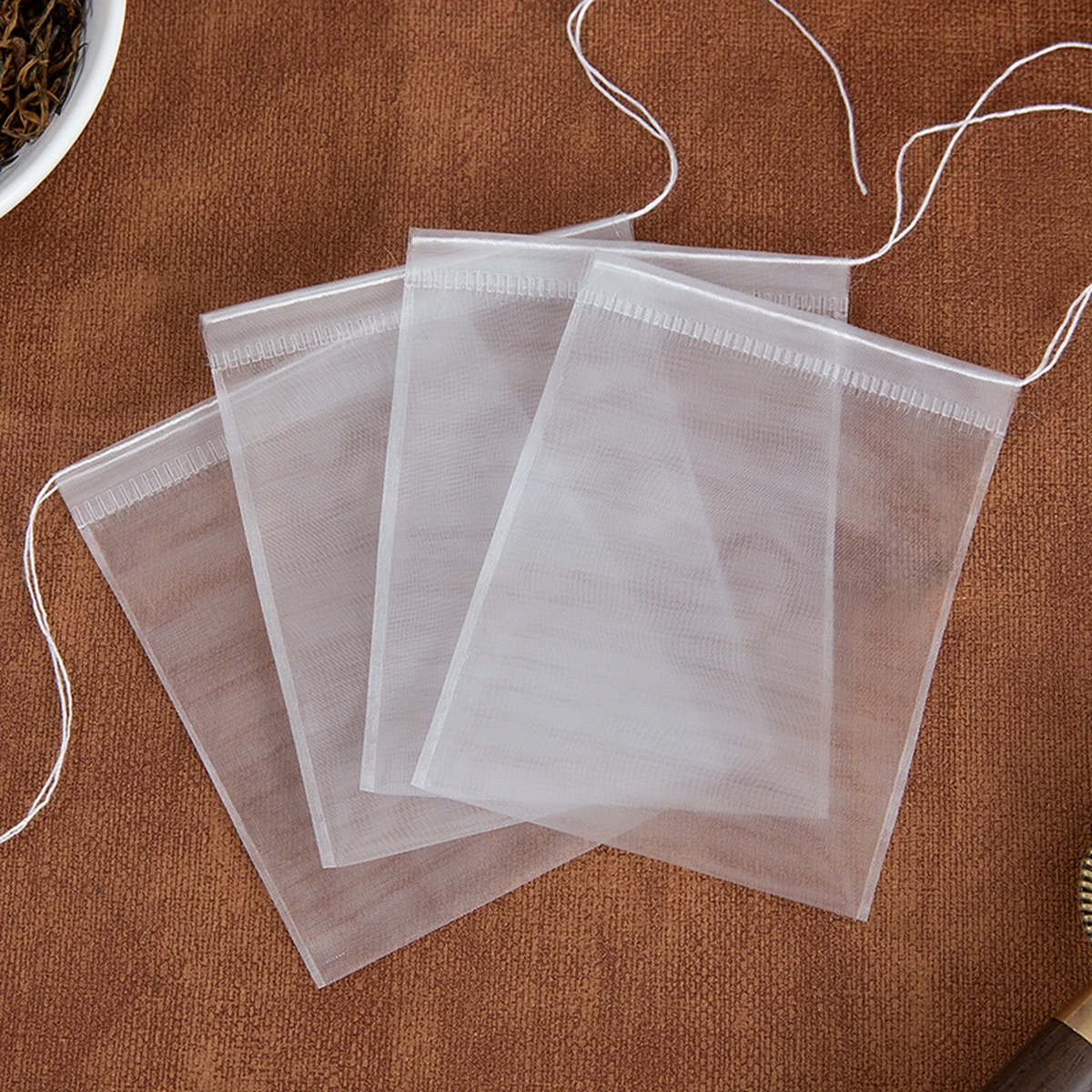 6x8/7x9/8x10/8x12cm 50 Stück transparente, wiederverwendbare Nylon-Filterbeutel für Tee-Eier, Gewürz- und Kräutertees_voghion.com