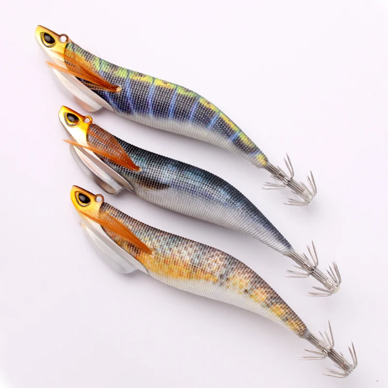 Kawa 1pc 30g 130mm Wood Shrimp Squid Lure Fishing Squid Hook Eging Fishing Artificial Baits For Fishing Squid Octopus Culterfis