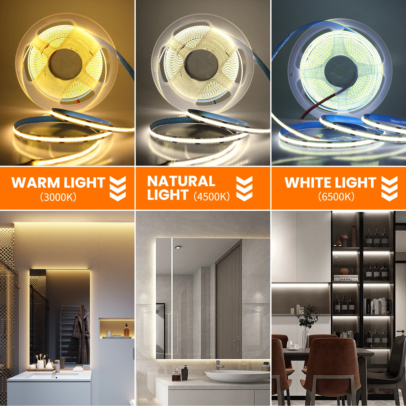 COB LED Strip Lights 320 480 528LEDs/m High Density Flexible Tape Ribbon Sa7fdcb25f0ad43b7a76c8e0c327d2f98W