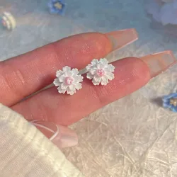 Elegant Blue Camellia Resin Stud Earrings - Trendy Jewelry Accessory for Women, Perfect for Weddings and Gifts (E2282)